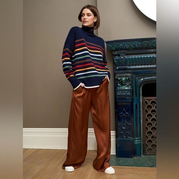 La Ligne Marin Turtleneck Sweater Navy Multi-Color Stripe sz XS - Picture 5 of 7